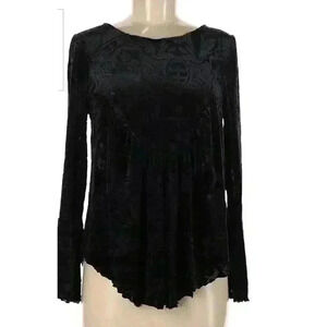 Ultra Pink Black Burnout Velvet Top Blouse Medium Whimsigoth Fairy Stevie Nicks